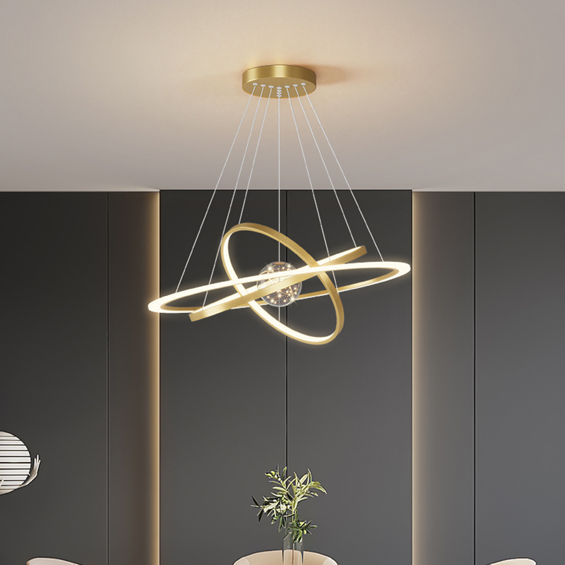 Lámpara de la sala de estar moderna y simple estrella de mesa luz de lujo creativa de la atmósfera del hogar anillo de la lámpara del pasillo