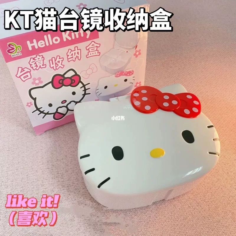 Коробка для хранения Hello Kitty, настольная коробочка для украшений, пластик, 15×12×6 см, розовый/фуксия