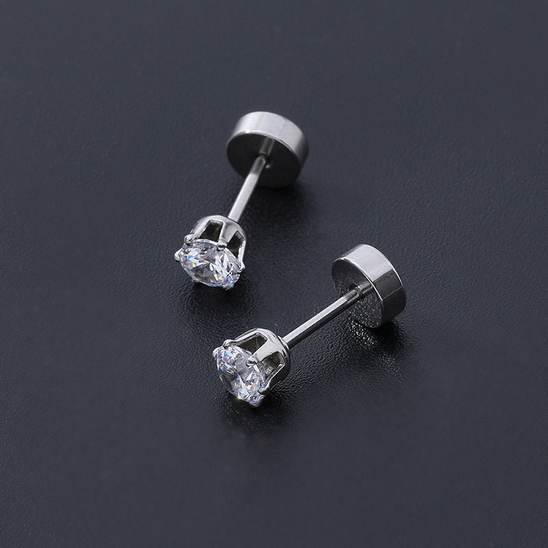 Gem Flower Rod Stud Earrings for Women - 316L Surgical Steel Screw Back Earrings Set detail image 22