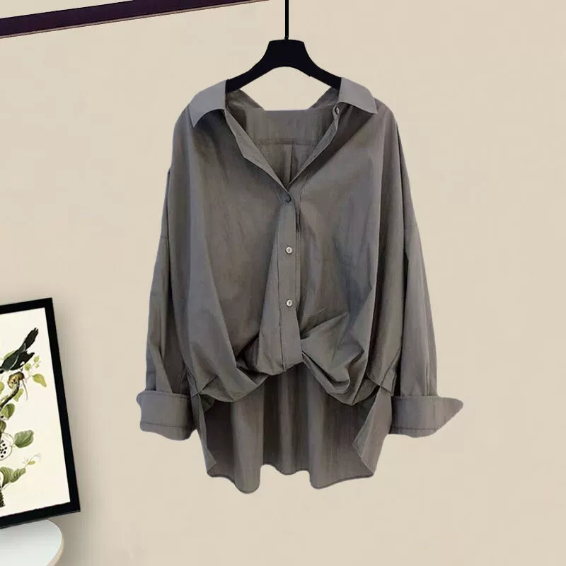 Spring set, retro shirt, plus size