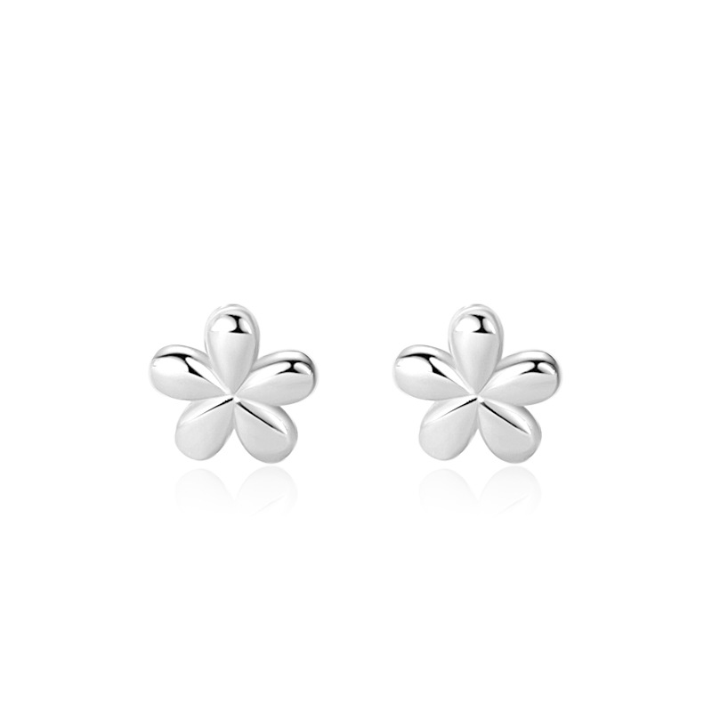 S925 pendientes de flores de plata esterlina para mujer estilo japonés y coreano simple elegante pendientes de celebridades de Internet 2021 pendientes pequeños de otoño
