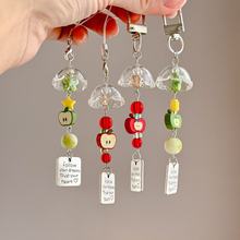 亚马逊跨境电商风铃少女手作小挂件青苹果红苹果星星珠子钥匙扣
