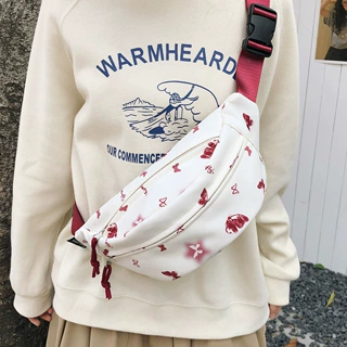 跨境新品印花胸包韩版女士斜挎包户外休闲背包轻便百搭少女手机包