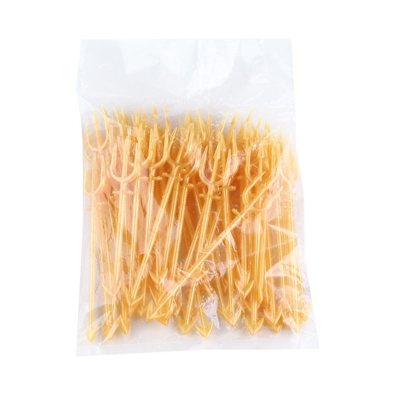 Tenedor de fruta desechable plástico transparente fruta palo postre pastel tenedor KTV tenedor comercial de alta gama