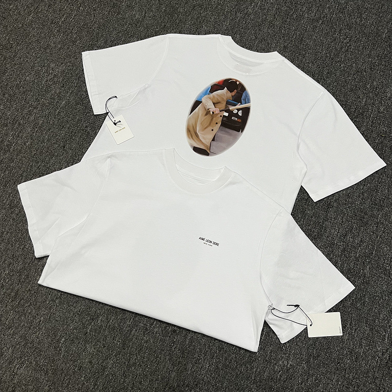 Aime Leon Dore抽象色ブロックロゴプリント夏ハイストリート男女ゆるいカジュアル半袖tシャツ潮|undefined