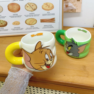 Cat and Mouse Genuine Joint Cup Cute Mug Couple Water Cup Girl's Home Coffee Breakfast Cup Children