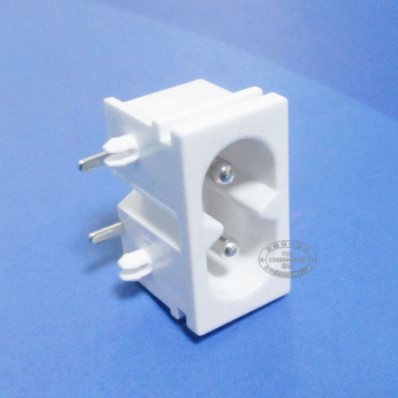 现货现样2.5A薄款小8字尾AC充电接口22*12尺寸白色常规AC插座DB-8