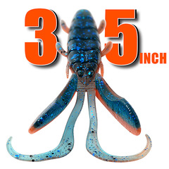 Crayfish shrimp-shaped soft bait 9cm10.5g upside down fishing Texas fishing group Lua bait soft worm bass mandarin fish fake bait
