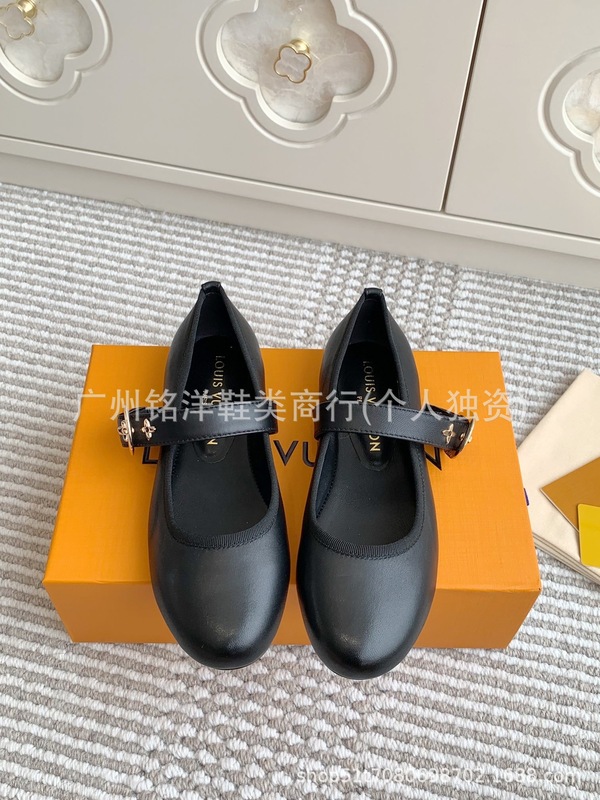 top驴家2025春秋新款娃娃头平底鞋女牛仔布圆头金属扣一字带玛丽|undefined