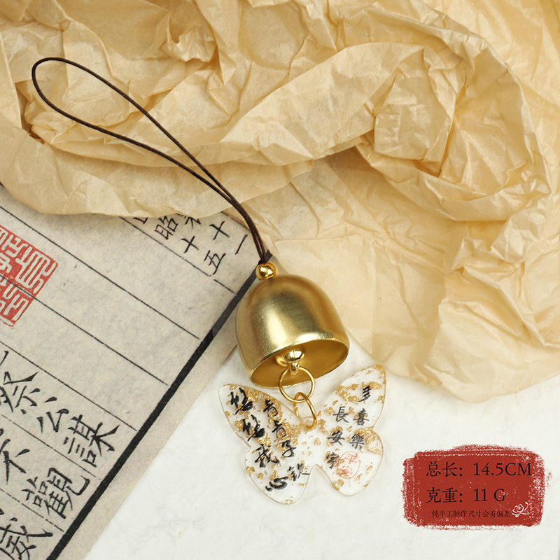 亚克力风铃古风金箔纸铃铛挂件中国风祝福diy 小配件装饰字牌吊坠|undefined