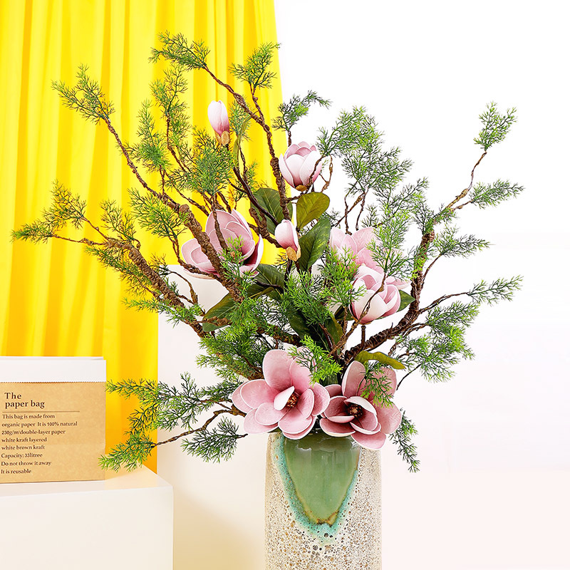 松樹枝盆栽道具仿真松針崖柏樹枝假花 乾花塑料花松樹葉子假樹葉