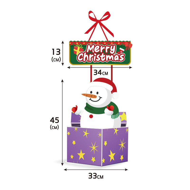 アマゾンの新しいクリスマスの装飾のドアの幅の扉は新年のパーティーのクリスマスの飾りの雪だるまのクリスマスツリーの扉を掛けます。|undefined