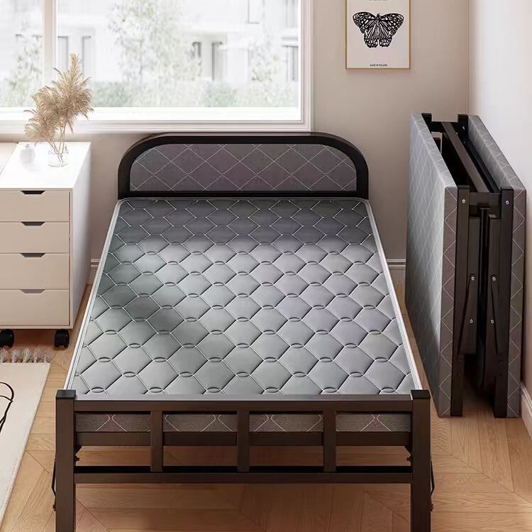 Adult Single Bed Rental House Foldableing Bed Office Lunch Break Artifact Simple Small Bed Space-Saving Household Iron Bed