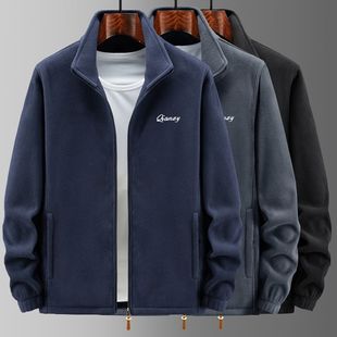 Spring Men's Polar Fleece Jacket Casual Jacket Top Long-Sleeved Loose Version Coat Spring & Fall Sweatshirt for Men