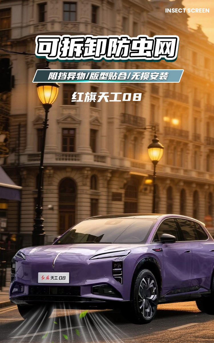 Hongqi Tiangong 08 snap-on grille insect-proof net, mosquito-proof, lint-proof, decorative accessories for modification