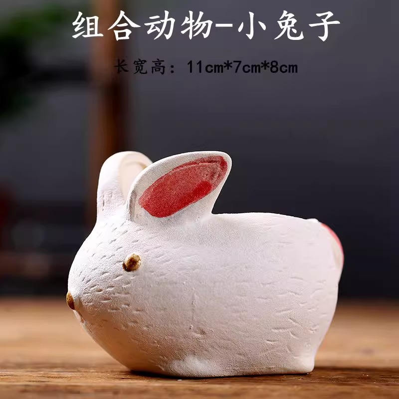 Macetas de cerámica para suculentas con diseño de animales de dibujos animados, pequeño tamaño, para estante de flores en casa, suministro al por mayor