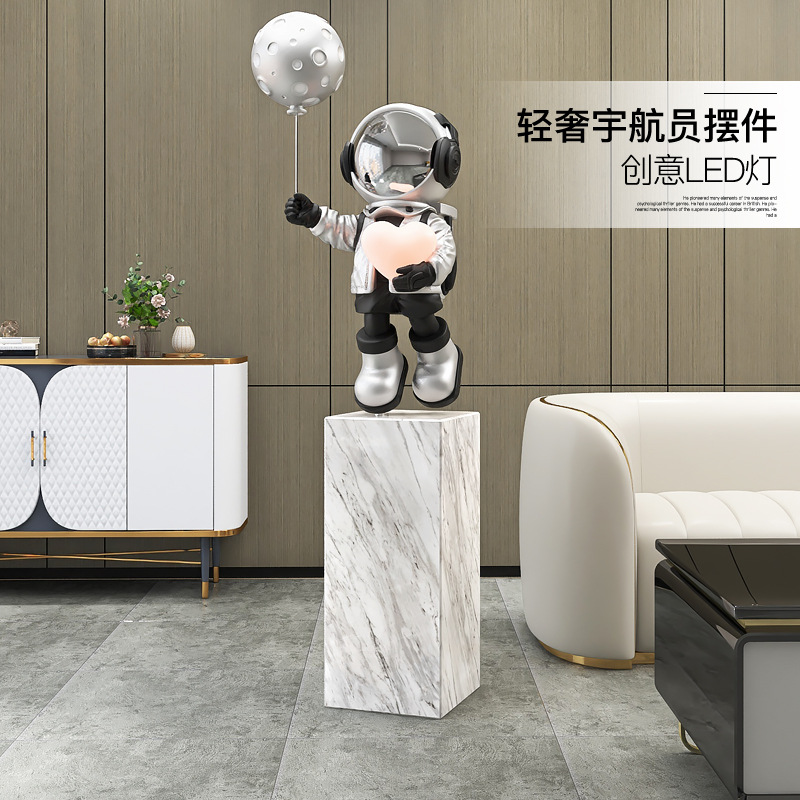 客厅开业乔迁礼品宇航员雕塑大理石底座大型落地摆件太空人装饰