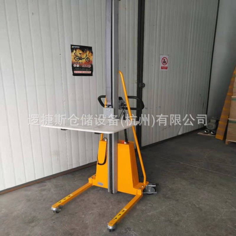 步行式半电动堆高车工位车轻型升降工位液压迷你搬运车叉车