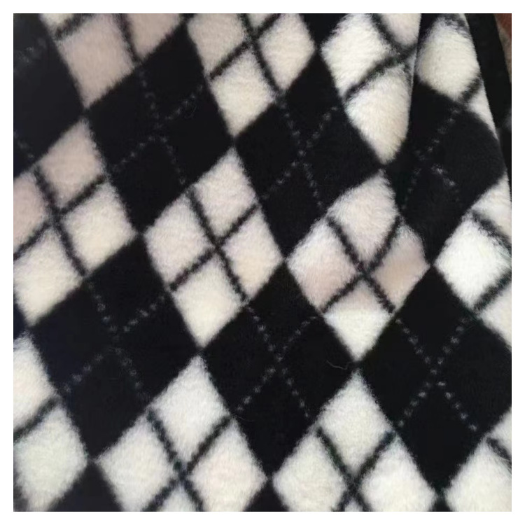En stock 10mm Faux conejo Pieles de animales tamaño Rhombus Plaid franela abrigo suéter textil hogar tela bufanda