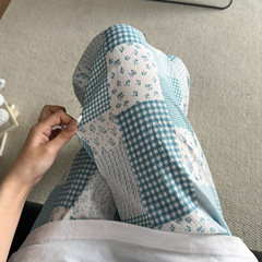 2025 人気のチェック柄パジャマ女性のズボン夏の新しい漫画プリント大きいサイズルーズウォーキングホームパンツアウターウェア