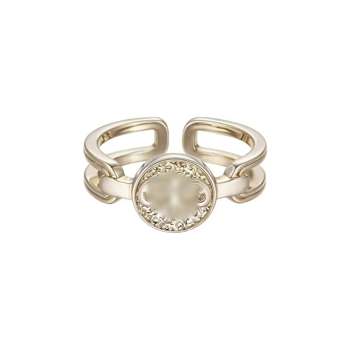 J0034 single gold coin ring - titanium gold