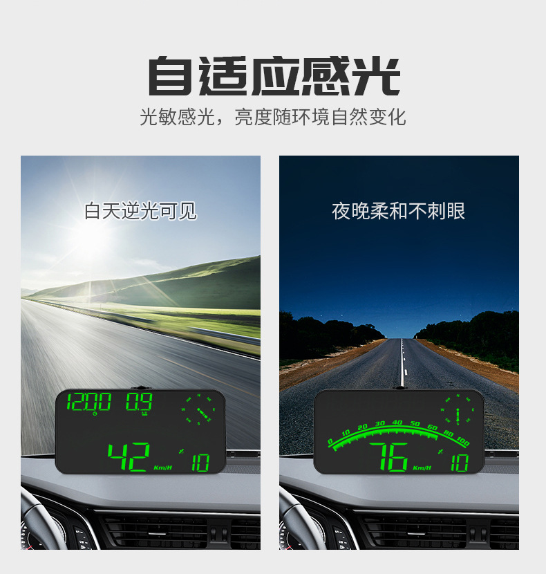 G10 universal car HUD head-up display, Beidou GPS dual-mode over-speed alarm, universal large display screen for cars
