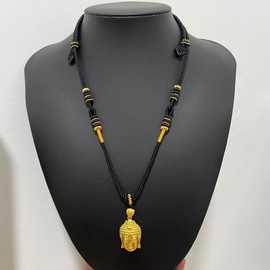 纯手工编织高端吊坠项链绳可调节男女黄金玉石男款女款粗款霸气