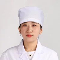 Белая санитарная круглая шапка для безпылевой мастерской, пищевого производства, массажиста, стоматологической работы, врача, белый халат, эластичная шапка