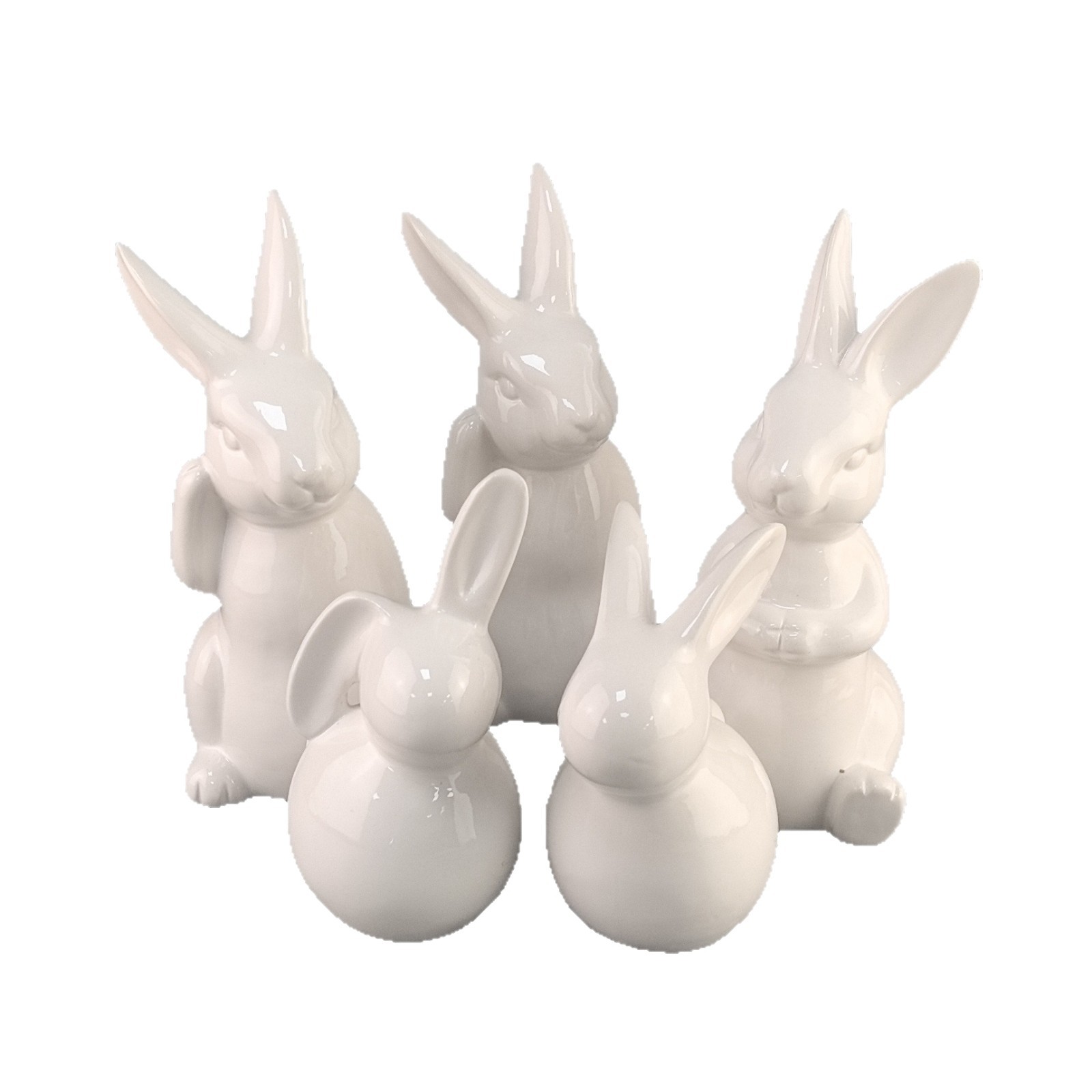 Cerámica de Pascua lindo conejo simple sala de estar blanca dormitorio escritorio animal Pascua decoración del hogar
