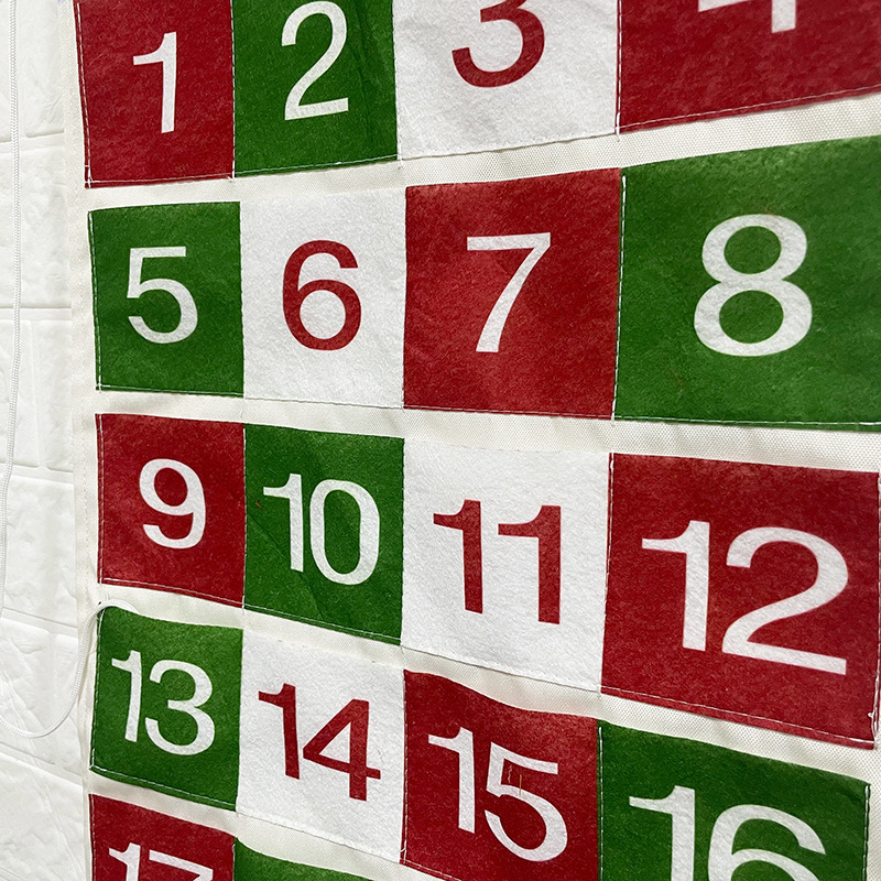 Navidad cuenta regresiva colgante de Navidad decoración de Navidad decoración de 24 cuadrados cuenta regresiva calendario de pared