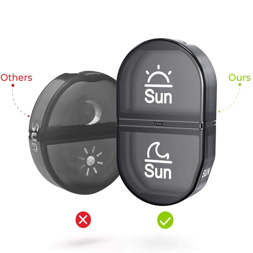 Foreign trade zipper canvas bag travel pill storage box large AMPM 7 days a week 14 compartment leather bag pill box