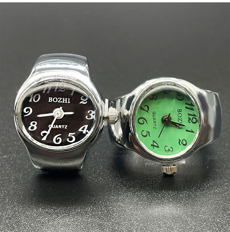 22g Weight Quartz Glass Mirror Material Stainless Steel Strap Material Watch Rings Classification Pointer+Number Display Type Round Dial Shape Daily, Street Occasion Quartz Movement Geometric Pattern All Seasons Season Unisex Gender Retro, Classic Style Style Retro Classic Style Geometric Quartz Watch Rings