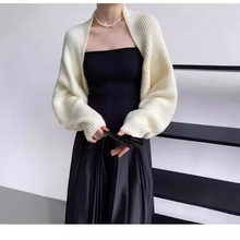 2024秋冬季新款大朗针织衫纯色披肩外穿长袖款式针织披肩女装上衣
