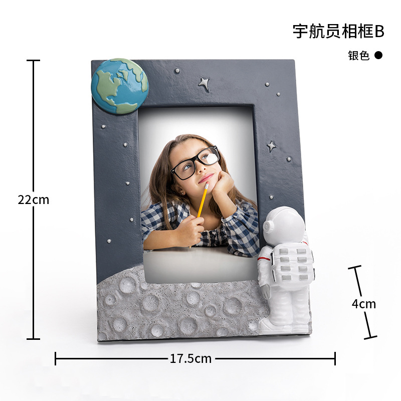 우주 비행사 사진 프레임 유형 B-실버 색상