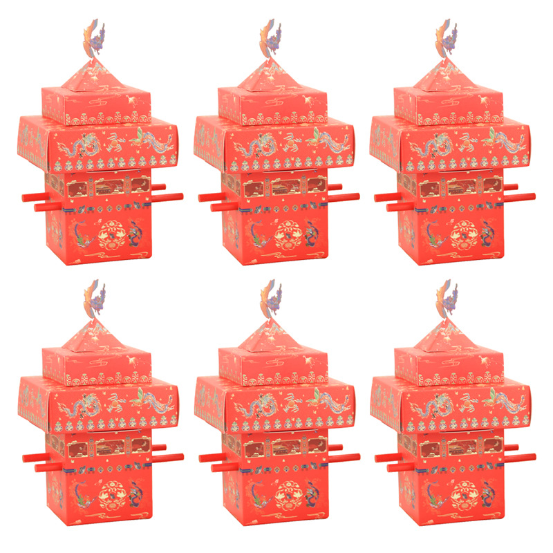 中式结婚喜糖盒 古典婚庆婚礼烫金花轿糖果盒 红色轿子纸质包装盒