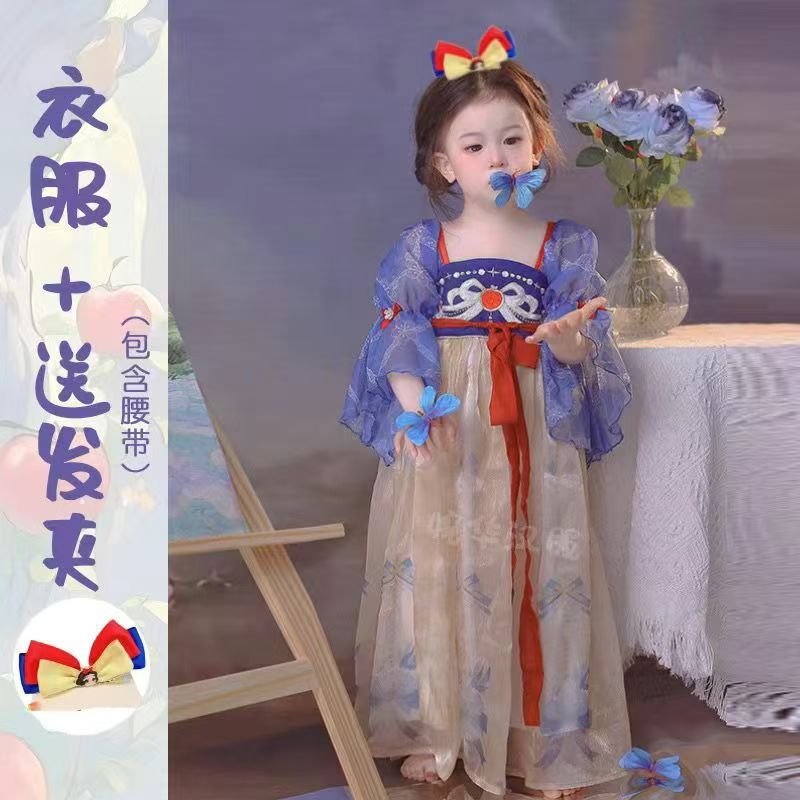 女童汉服2025春夏新款 白雪公主改良汉服裙表演连衣裙周岁古风裙|undefined