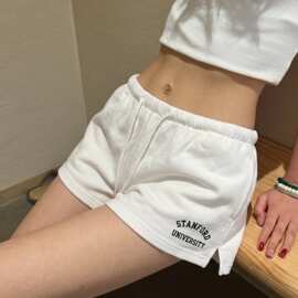 美式高级字母印花睡裤女2026夏季新款大码显瘦百搭短裤家居服外穿