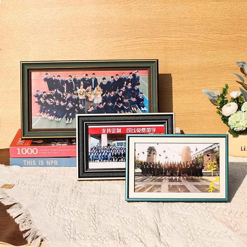 Graduation photo frame group photo large photo wall-mounted commemorative photo frame slender photo frame decoration table