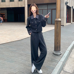 ファッションスーツ女性の秋の新作 2025 Xiaoxiangfeng デザイナーストライプスプライシングパンツ長袖春と秋の 2 点セット