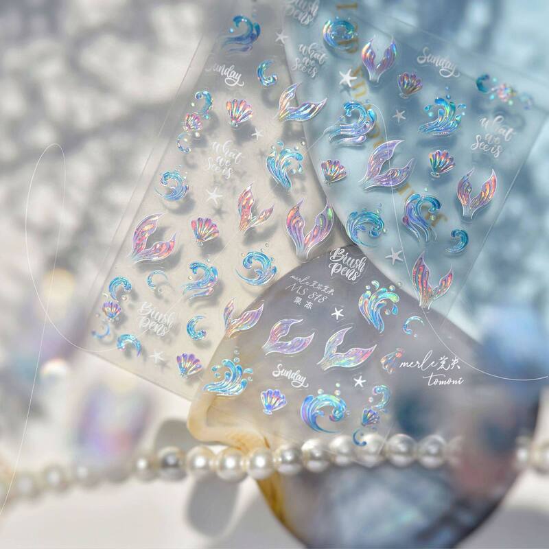 Dreamy Jelly Nail Stickers, Internet Celebrity Hot Item, Iridescent Aurora Mermaid Tail 3D High-End Nail Decoration Stickers Dreamy Jelly Nail Stickers, Internet Celebrity Hot Item, Iridescent Aurora Mermaid Tail 3D High-End Nail Decoration Stickers