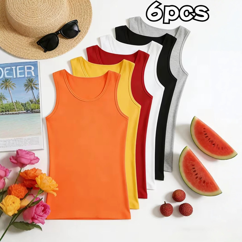 SHEIN's popular plus-size solid color camisole is a summer outerwear slim-fit sports and fitness sleeveless top for women SHEIN's popular plus-size solid color camisole is a summer outerwear slim-fit sports and fitness sleeveless top for women