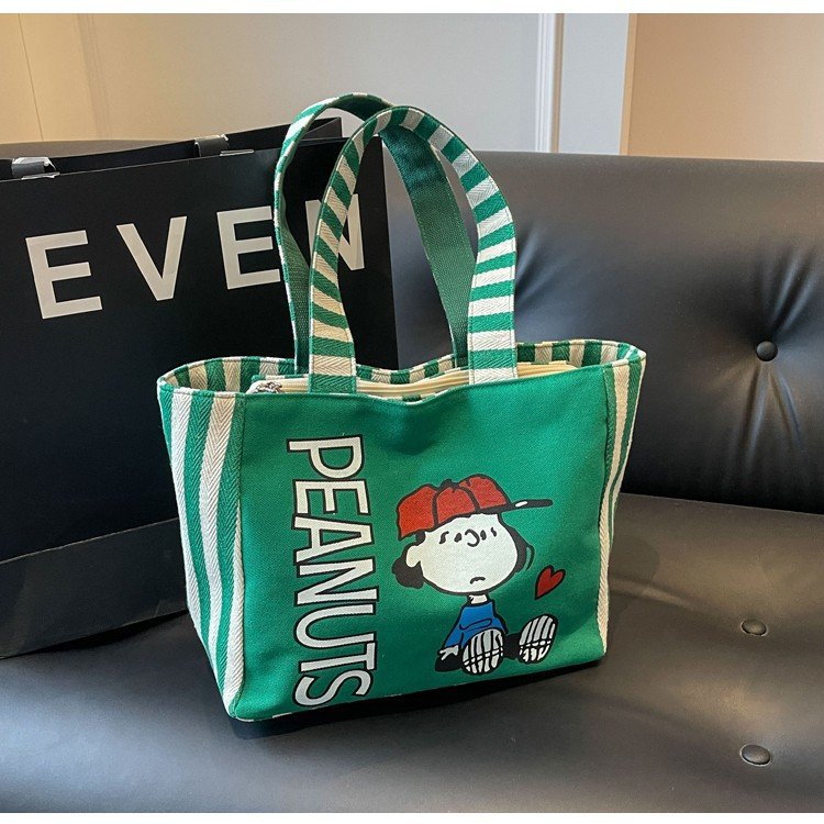 2024 bolsas de lona empalmadas moda de compras de gran capacidad bolsas de mano impresión LOGO contraste portátil