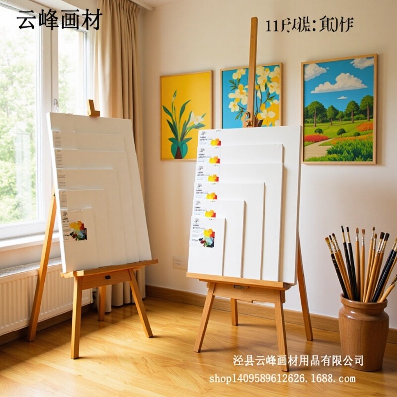 30X30Cm Oil Painting Frame Pure Cotton Canvas Solid Wood Frame Factory Wholesale Acrylic 280g Canvas Customizable Size