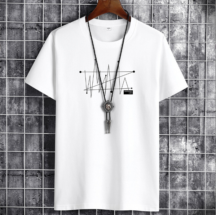 De una pieza de entrega de manga corta Camiseta de los hombres de cuello redondo de primavera y otoño estudiante camiseta superior ropa casual Camisa interior de los hombres