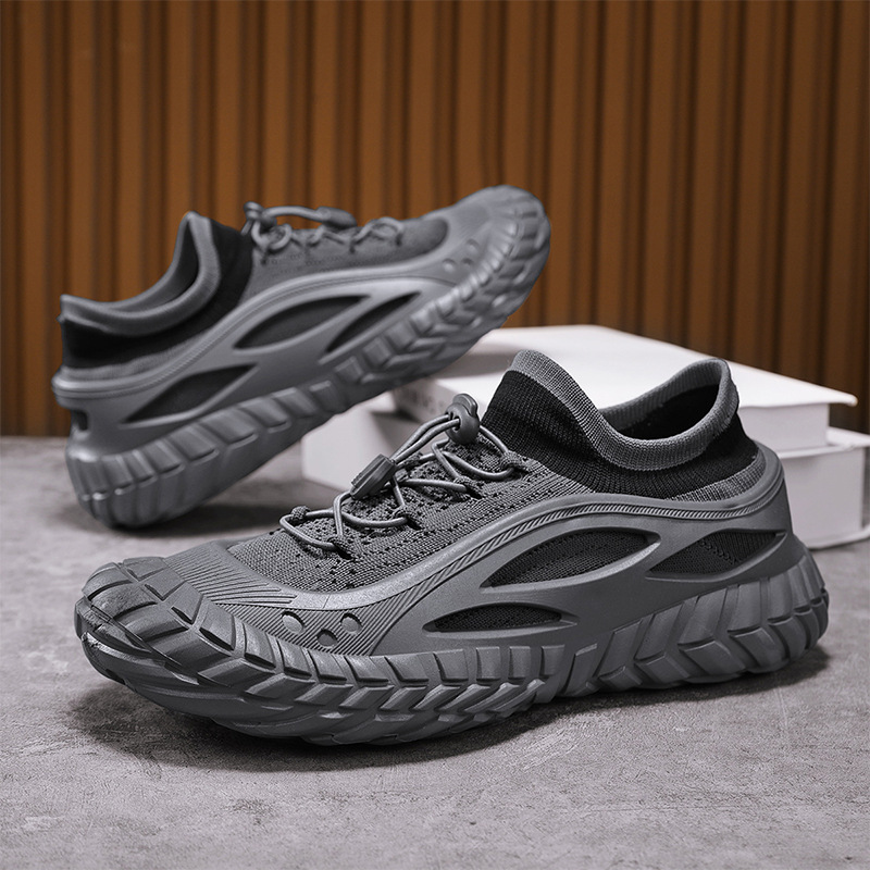 Zapatos de hombre primavera 2025, nuevos zapatos casuales de moda de hombre, malla de vuelo, montaña, protección laboral, marea laboral