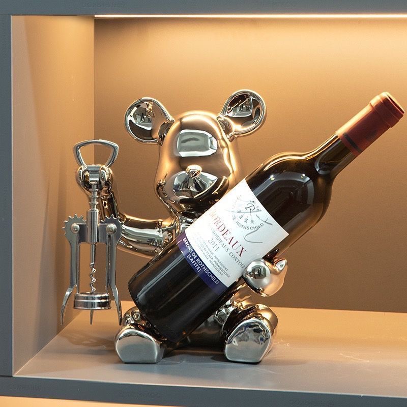 Violent Bear Wine Rack Ornaments Accessible Luxury High-End Home Living Room Sideboard Wine Cabinet Decorations High-End Soft Decoration