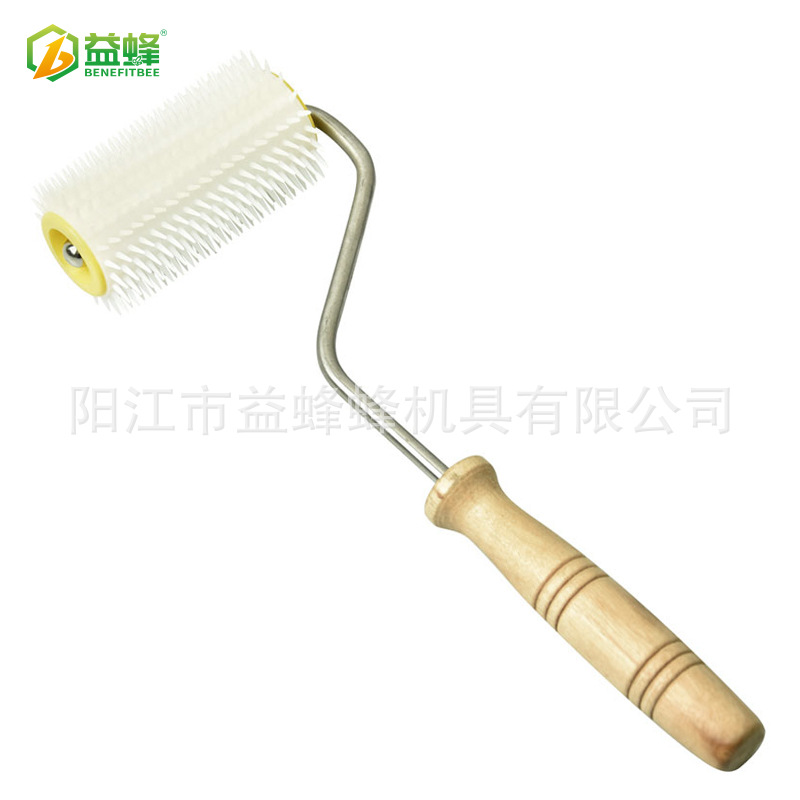 益蜂养蜂工具蜂具木柄塑料滚轮割蜜叉针式割蜜叉刀具批发厂家直销