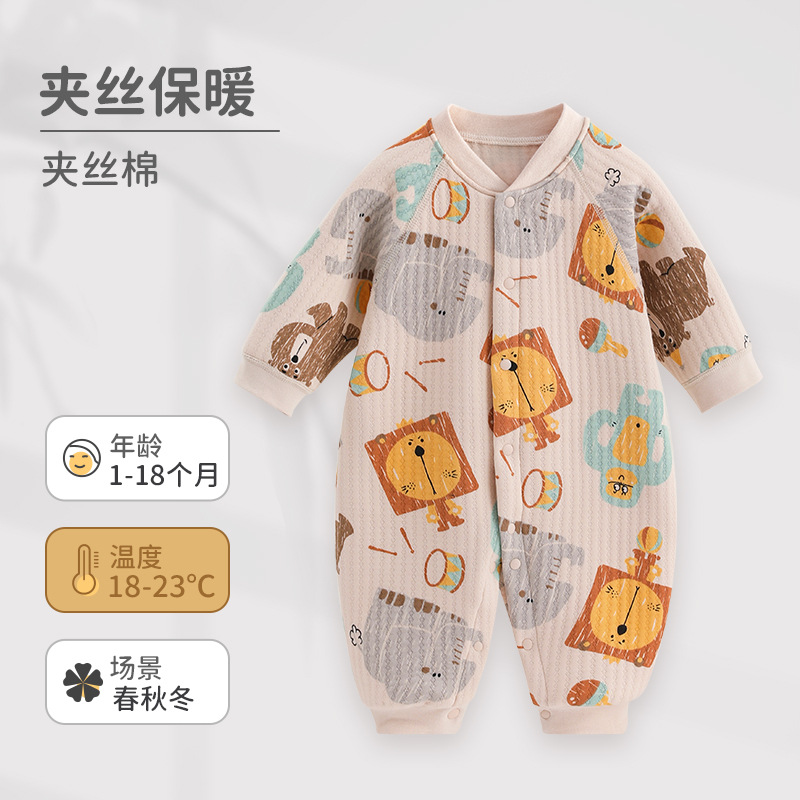 Ropa de otoño e invierno para bebés, monos de algodón puro para bebés, peleles cálidos y adorables de algodón acolchado para niños y niñas, mamelucos para recién nacidos.