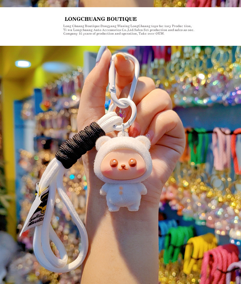 32g Weight Spring Ring Trigger Clasp Closure Clasp Closure Type Bag Pendant, Keychain Classification 1 Piece Quantity Daily, Street Occasion Resin, Flocking Material Animal, Cartoon Character Pattern Cute, Sweet Style 1 Piece Cute Sweet Animal Cartoon Character Resin Flocking Spring Ring Trigger Clasp Closure Bag Pendant Keychain 6