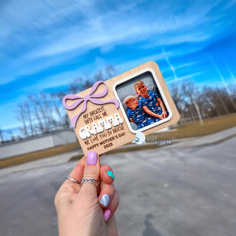 2025 Cross-Border Hot-Selling Photo Frame Mother's Day Gift Wooden Cartoon Fridge Magnet Wooden Crafts Modern Minimalist